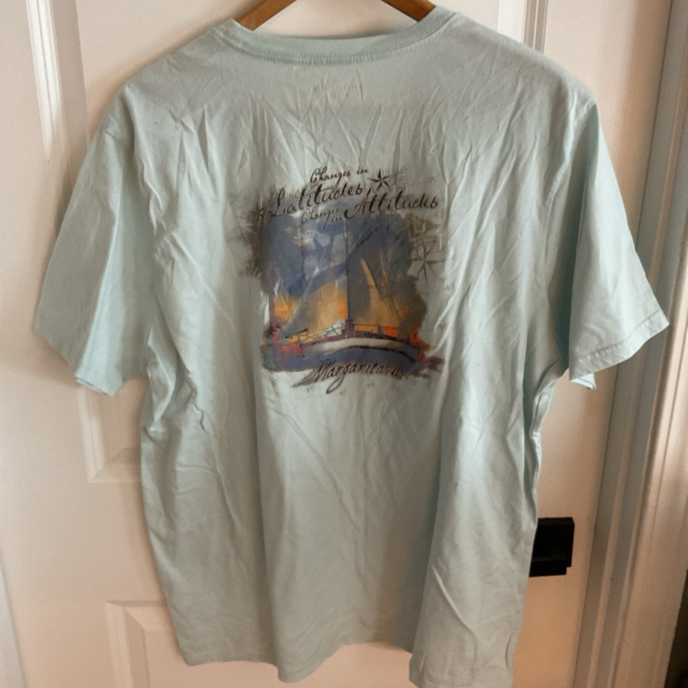 Margaritaville - Soft Blue Short Sleeve Graphic Tee - Men’s Size X-Large - Picture 4 of 12